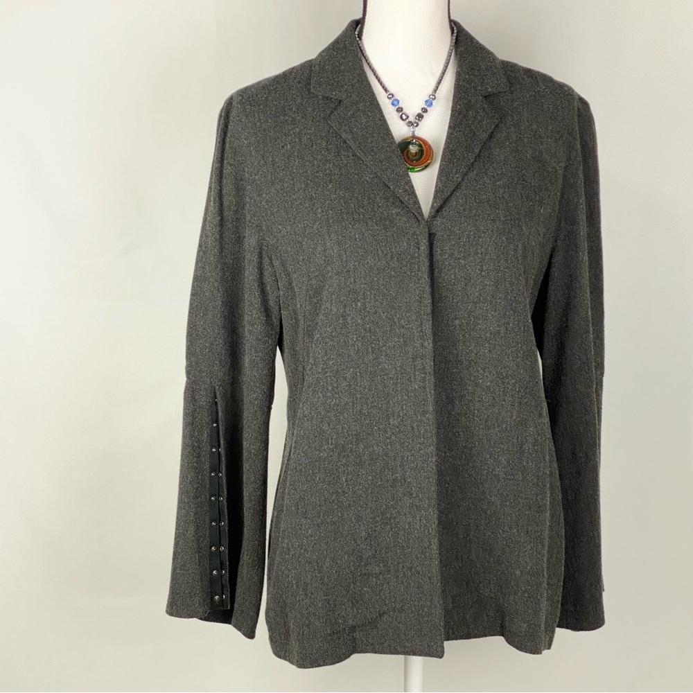 J. Jill Wool Blend Jacket With Snap Closure On Front Opening And Sleeves Sz 8P